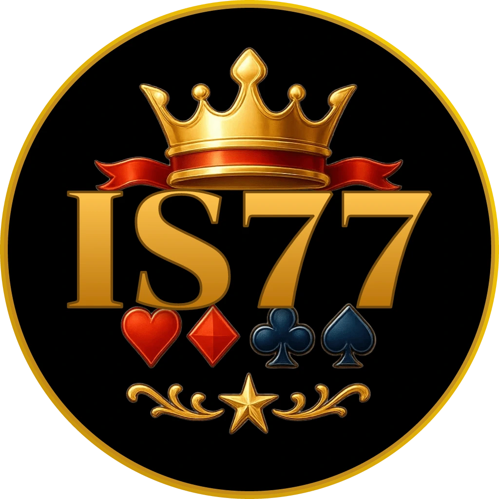 Stylish casino atmosphere with a glamorous woman and floating chips highlighting the premium online gaming experience at IS77 for players in India